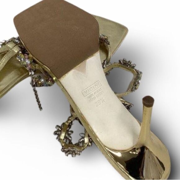 Giuseppe Zanotti Gem Heels Pink and Purple Crystals on Gold heels SZ EU 39 1/2 - Picture 8 of 17